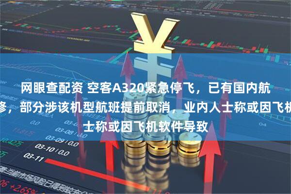 网眼查配资 空客A320紧急停飞，已有国内航司开始维修，部分涉该机型航班提前取消，业内人士称或因飞机软件导致